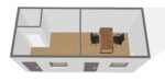 Container Social 21 m² (7x3m) Vestiaire avec WC et Chauffage – Image 4